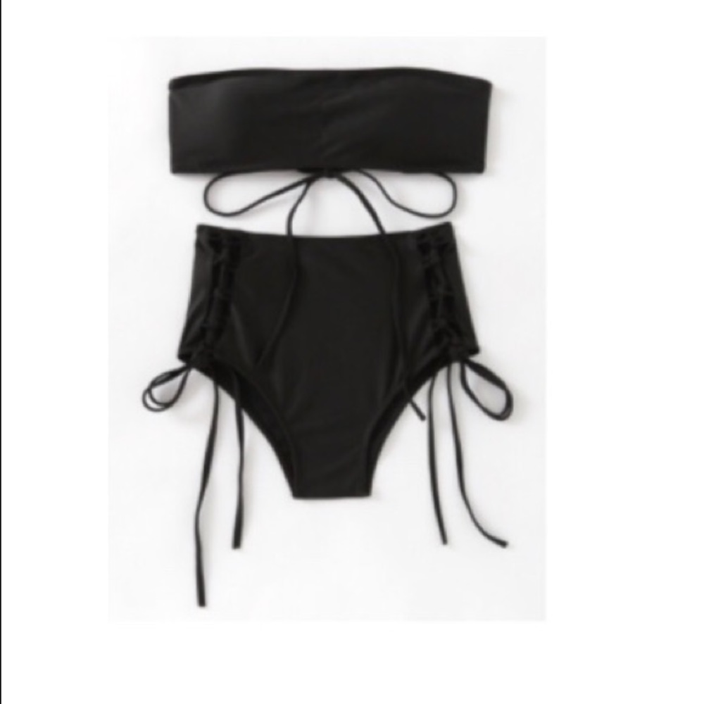 High Waist black bikini bottoms